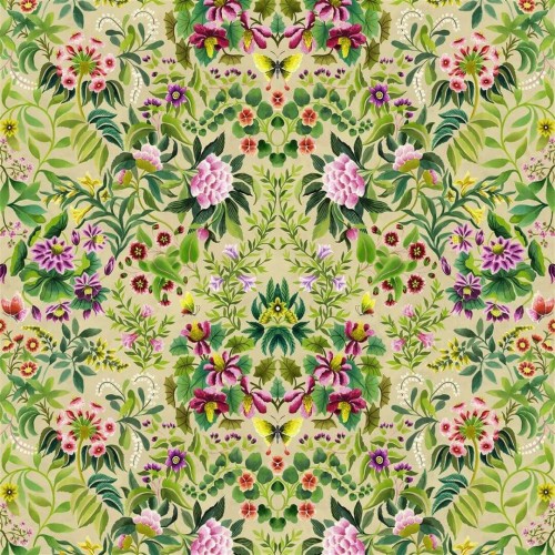 Tkanina bawełniana z botanicznym wzorem Designers Guild FDG3077/01 Damask Ikebana