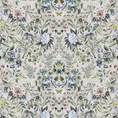 Tkanina bawełniana z botanicznym wzorem Designers Guild FDG3077/04 Damask Ikebana