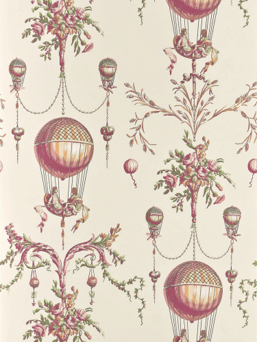 Tapeta balony w stylu toile de jouy Pierre Frey BP300003 Roziere - Fond Uni Collection Anniversaire 1823-2023