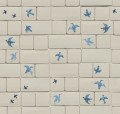 Fototapeta płytki i ptaki Rebel Walls R18765 Flight of Tiles Blue Natural Aesthetics