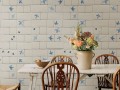 Fototapeta płytki i ptaki Rebel Walls R18765 Flight of Tiles Blue Natural Aesthetics