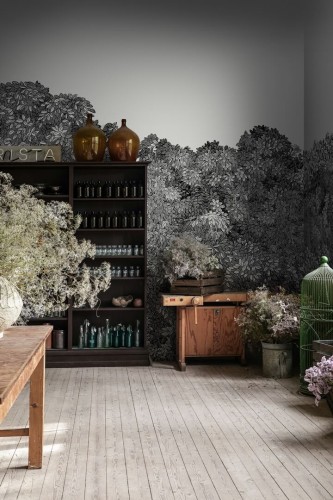 Fototapeta drzewa Rebel Walls R18793 Belle Buisson Black Scenic Landscapes