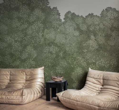 Fototapeta drzewa Rebel Walls R18795 Belle Buisson Green Vintage Scenic Landscapes