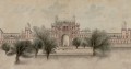 Fototapeta krajobraz świątyni Rebel Walls R18801 The Temple Pink Scenic Landscapes