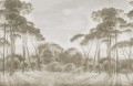 Fototapeta krajobraz drzew sosnowych Rebel Walls R18841 Pine Wood Vintage Scenic Landscapes