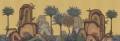 Fototapeta krajobraz palm i gór London Art MUN04 A Le Paysage Tale Books: Les Mille et une Nuits