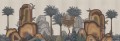 Fototapeta krajobraz palm i gór London Art MUN04 E Le Paysage Tale Books: Les Mille et une Nuits