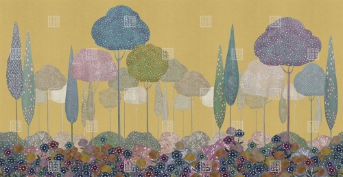 Fototapeta kolorowe drzewa London Art MUN09N A Les Princesses Tale Books: Les Mille et une Nuits