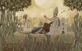Fototapeta roślinna z kaktusami i zakochaną parą London Art MUN11 A L’amour Inconditionnel Tale Books: Les Mille et une Nuits