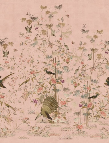 Fototapeta japoński ogród Sandberg S10417 Chinoiserie Garden Pink