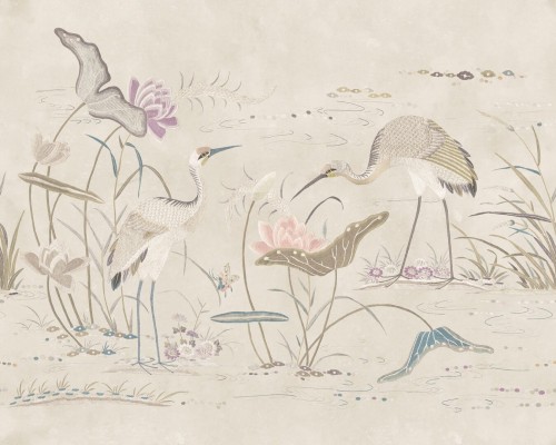 Fototapeta ogród wodny z ptakami Sandberg S10418 Seabirds Sandstone Chinoiserie Garden