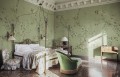 Fototapeta roślinne pnącza i ptaki Sandberg S10425 Bloom Green Chinoiserie Garden