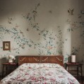 Fototapeta roślinne pnącza i ptaki Sandberg S10426 Bloom Gray Chinoiserie Garden