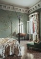 Fototapeta roślinne pnącza i ptaki Sandberg S10427 Bloom Teal Chinoiserie Garden