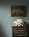 Tapeta motyle Sandberg S10448 Butterflies Misty Blue Chinoiserie Garden