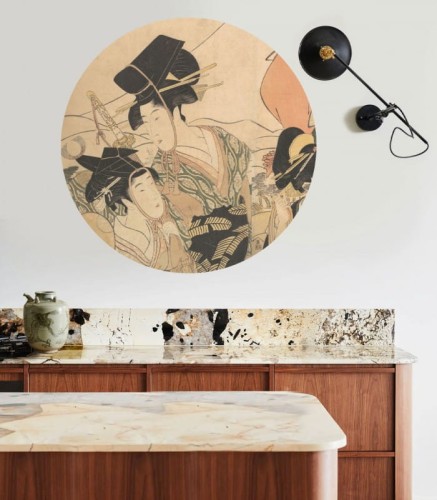 Mural okrągły w japońskim stylu Dots Bushido Gathering 8952 Wallcolors