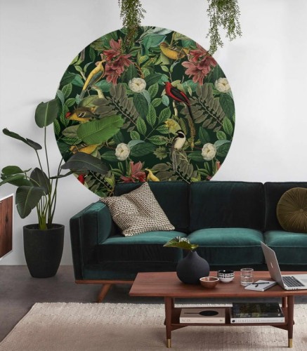 Mural okrągły tropikalny Dots Dark Colors 8685 Wallcolors