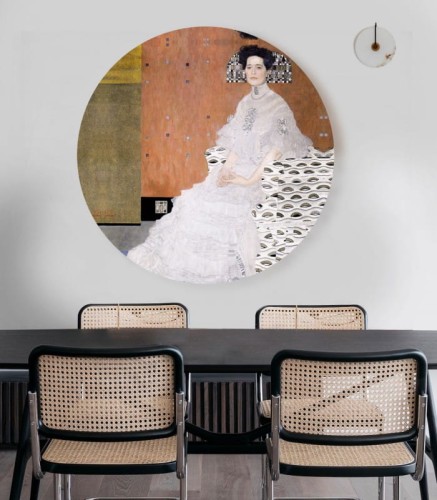 Mural okrągły postać kobiety Dots Fritza 8945 Wallcolors