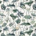 Tkanina wiskozowo-lniana z czaplami Camengo 38720182 Heron Piuma