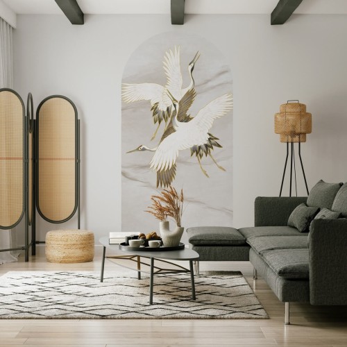 Mural łuk żurawie Wall Art Ivory Tsuru Łuk