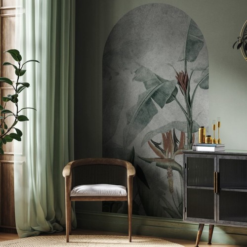 Mural łuk tropikalne liście Wall Art Rainforest Łuk