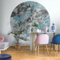 Mural okrągły kwiaty Wall Art Anemone Koło