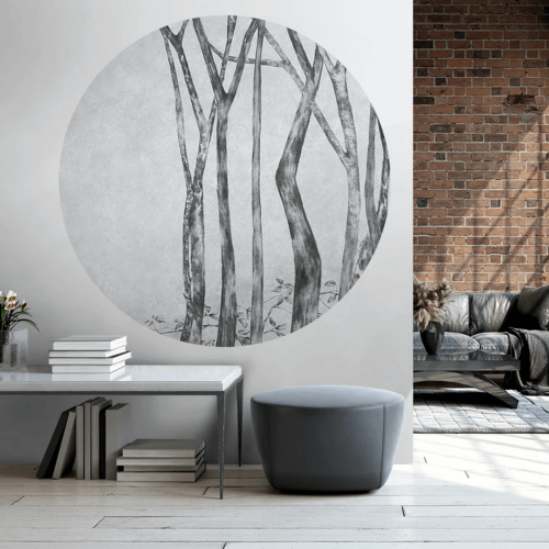 Mural okrągły pnie brzozy Wall Art Betulla Koło