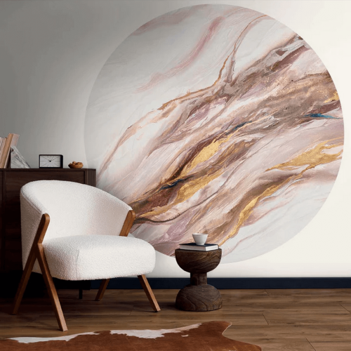 Mural okrągły marmur Wall Art Blaze Koło