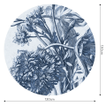 Mural okrągły kwiaty Wall Art Blue Flower Koło