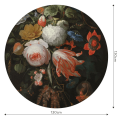 Mural okrągły kwiaty Wall Art Boudoir Koło