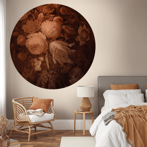 Mural okrągły kwiaty Wall Art Boudoir Ugre Koło