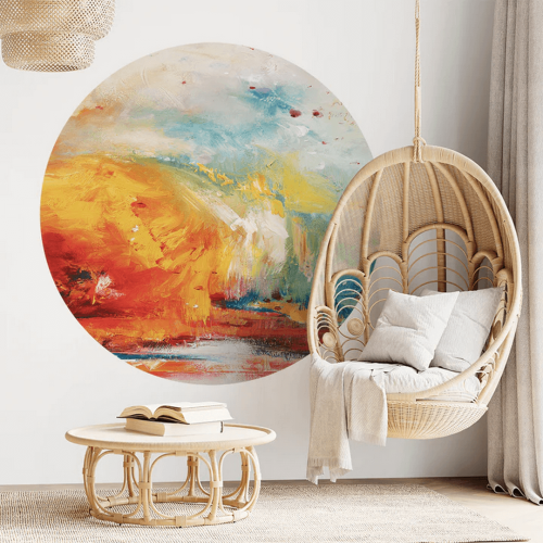 Mural okrągły abstrakcyjny Wall Art Canaria Koło