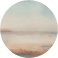 Mural okrągły abstrakcyjny Wall Art Dusk Koło