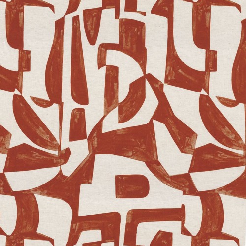 Tkanina wiskozowo-lniana z geometrycznym wzorem Camengo 43120447 Miwok Totem