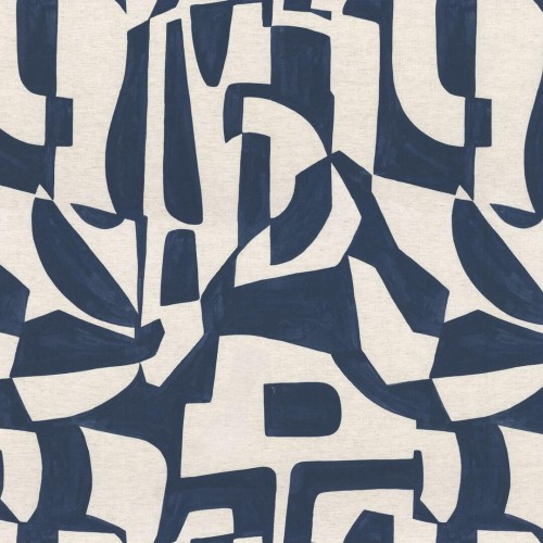 Tkanina wiskozowo-lniana z geometrycznym wzorem Camengo 43120582 Miwok Totem