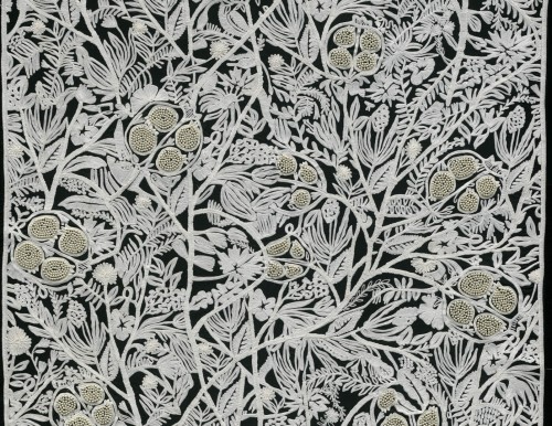 Tapeta tekstylna haft z kwiatowym wzorem i perłami Arte La Perle 58530 Le Couturier