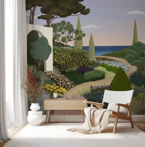 Fototapeta krajobraz śródziemnomorskiego ogrodu Les Dominotiers DOM3011 Jardin Mediterraneen Volume 13