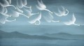 Fototapeta łabędzie Les Dominotiers DOM809 Onze Cygnes Sauvages Bleu Volume 10