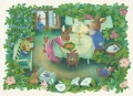 Fototapeta rodzina królików Rebel Walls R19841 Rabbit Family Green Ilon Wikland