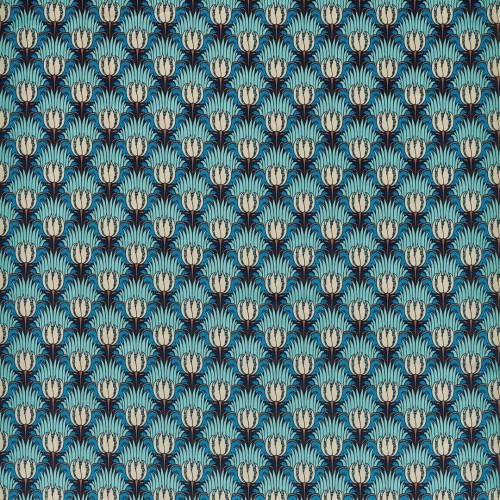 Tkanina welurowa z ptakami i tulipanami Morris & Co. 520014 Tulip & Bird Bedford Park Fabric