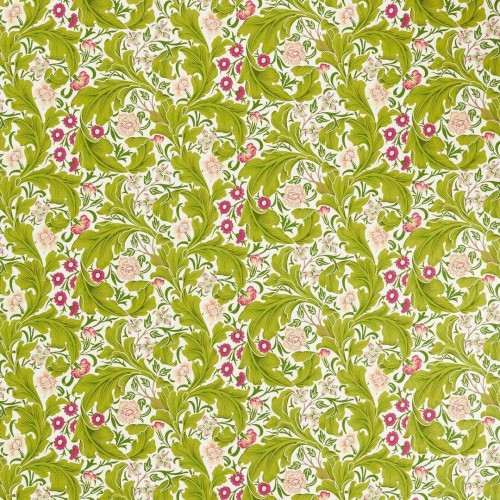 Tkanina bawełniana w kwiaty i liście akantu Morris & Co. 227209 Leicester Bedford Park Fabric