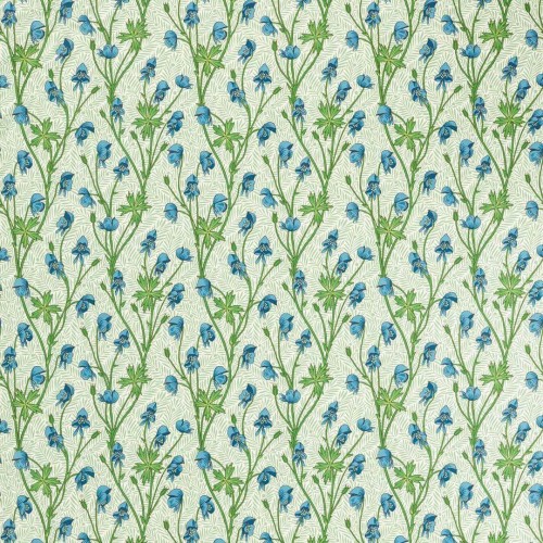 Tkanina bawełniana z roślinnym wzorem Morris & Co. 227219 Monkshood Bedford Park Fabric