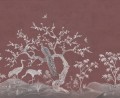 Fototapeta w stylu chinoiserie Rebel Walls R19746 Chinoiserie Blossom Raspberry Red Jack Kinsey