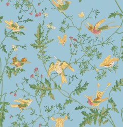 Tkanina bawełniana z botanicznym wzorem Cole & Son Hummingbirds Cotton F125/3011 Selection of Hummingbirds Fabric