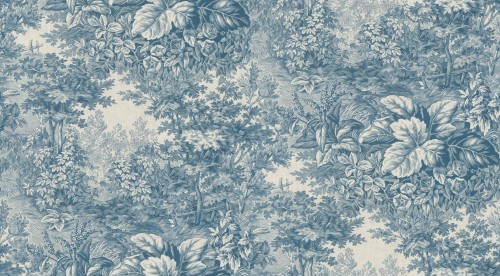 Fototapeta las w stylu Toile de jouy Sandberg S10402 Forest Toile Blue Tidlösa