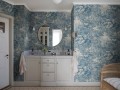 Fototapeta las w stylu Toile de jouy Sandberg S10402 Forest Toile Blue Tidlösa