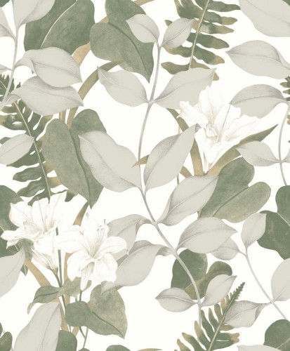 Tapeta roślinna Casadeco SOLI 200267212 Royal Lily Soliflore