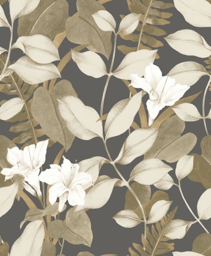 Tapeta roślinna Casadeco SOLI 200269519 Royal Lily Soliflore