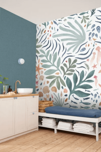 Mural podwodna roślinność, muszle i ryby Caselio 105946103 M Seychelles Color Box 3