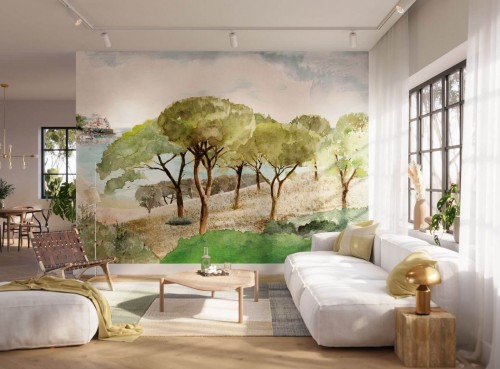 Mural krajobraz drzew Casadeco WDWD 200007512 L Song Of Crickets Wonderwalls 2